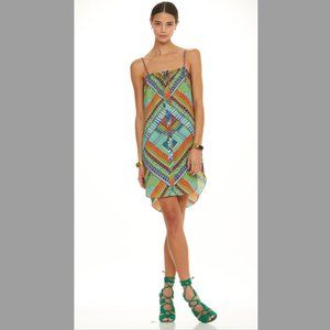 Mara Hoffman | Short Easy Dress | M | Turquoise Kasuri Print